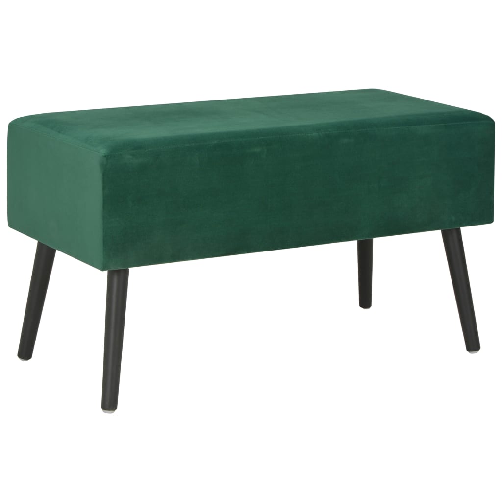 Bänk med lådor 80 cm grön sammet