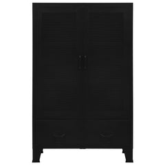Kontorsskåp med nätdörrar industriell svart 75x40x120 cm stål