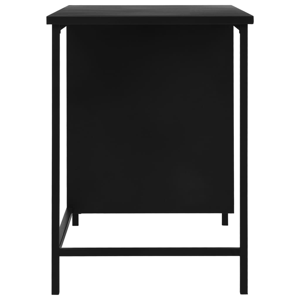 Skrivbord med lådor industriell svart 120x55x75 cm stål