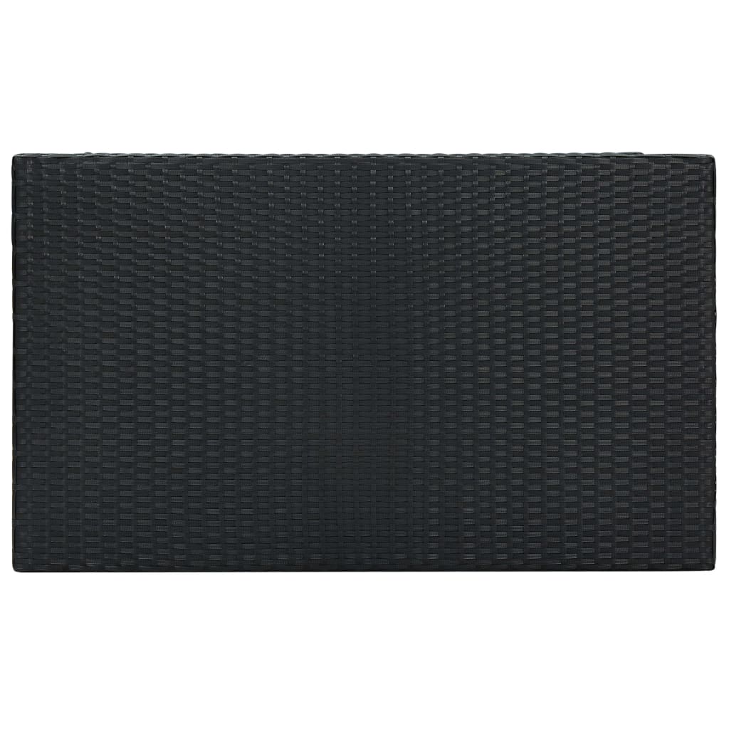 Barbord för trädgård svart 100x60,5x110,5 cm konstrotting
