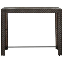 Barbord för trädgården brun 140,5x60,5x110,5 cm konstrotting