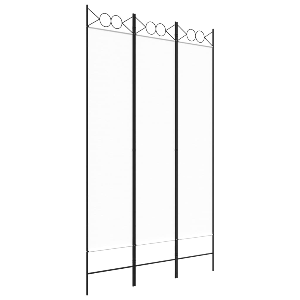 Rumsavdelare 3 paneler vit 120x200 cm tyg