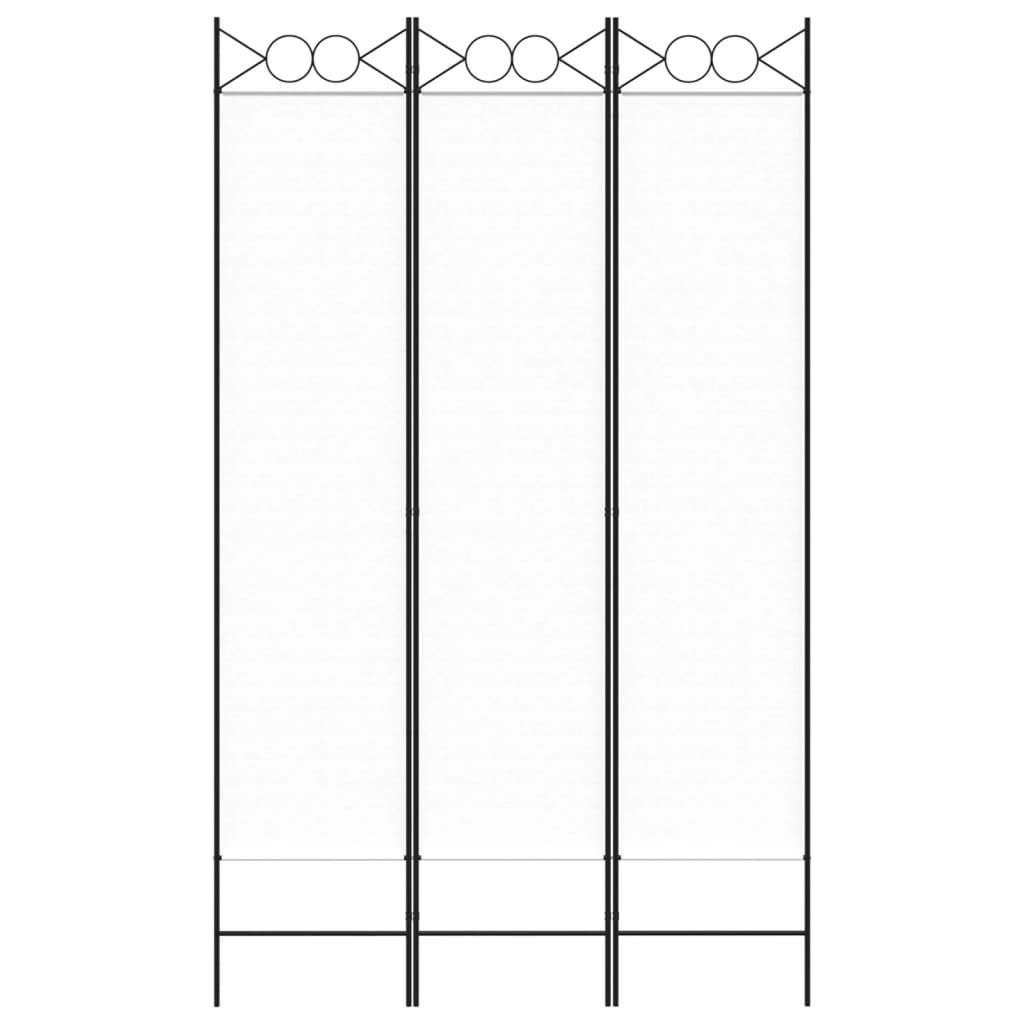 Rumsavdelare 3 paneler vit 120x200 cm tyg