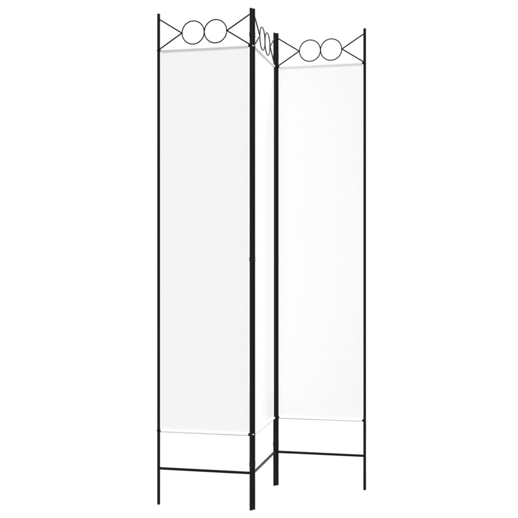 Rumsavdelare 3 paneler vit 120x200 cm tyg