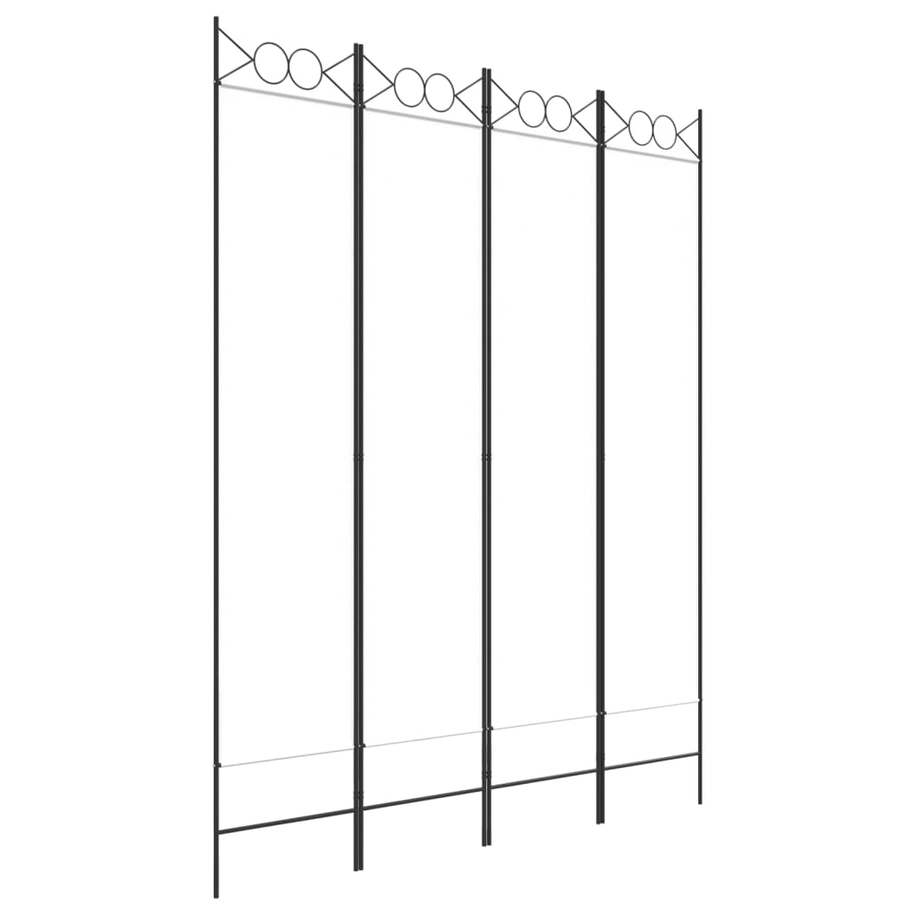 Rumsavdelare 4 paneler vit 160x200 cm tyg