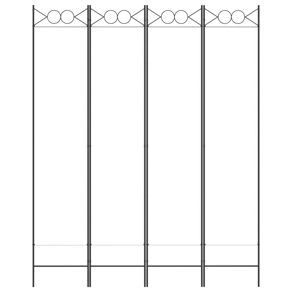 Rumsavdelare 4 paneler vit 160x200 cm tyg