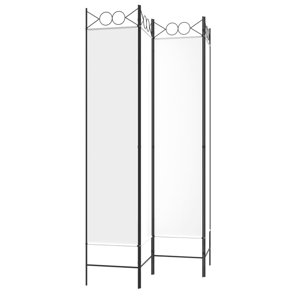Rumsavdelare 4 paneler vit 160x200 cm tyg