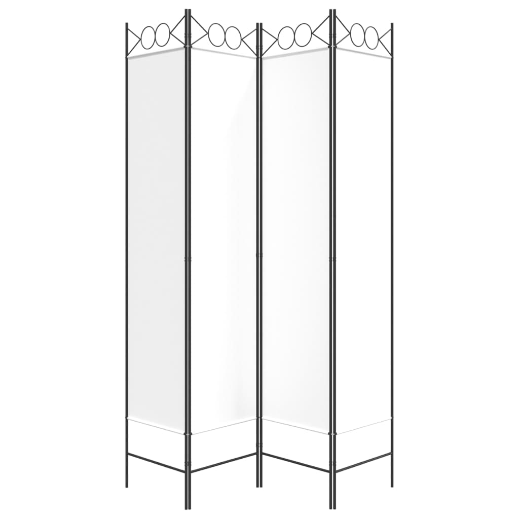 Rumsavdelare 4 paneler vit 160x200 cm tyg