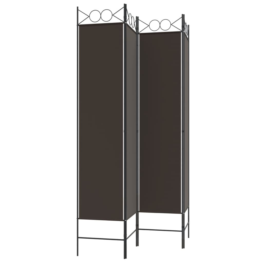 Rumsavdelare 4 paneler brun 160x200 cm tyg