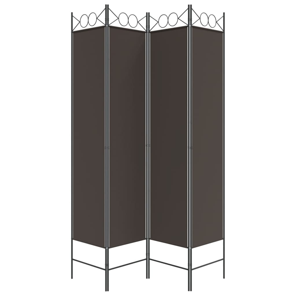 Rumsavdelare 4 paneler brun 160x200 cm tyg