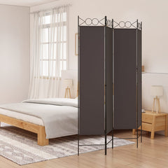 Rumsavdelare 4 paneler brun 160x200 cm tyg