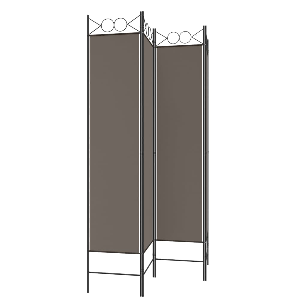 Rumsavdelare 4 paneler antracit 160x200 cm tyg