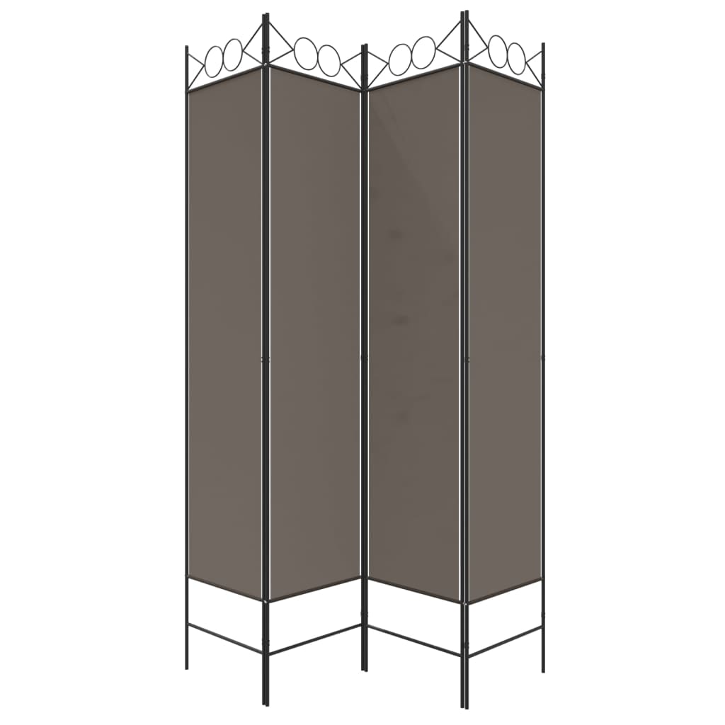 Rumsavdelare 4 paneler antracit 160x200 cm tyg