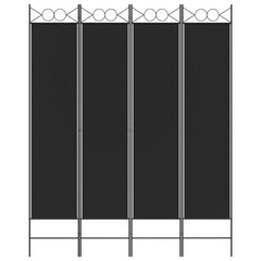 Rumsavdelare 4 paneler svart 160x200 cm tyg