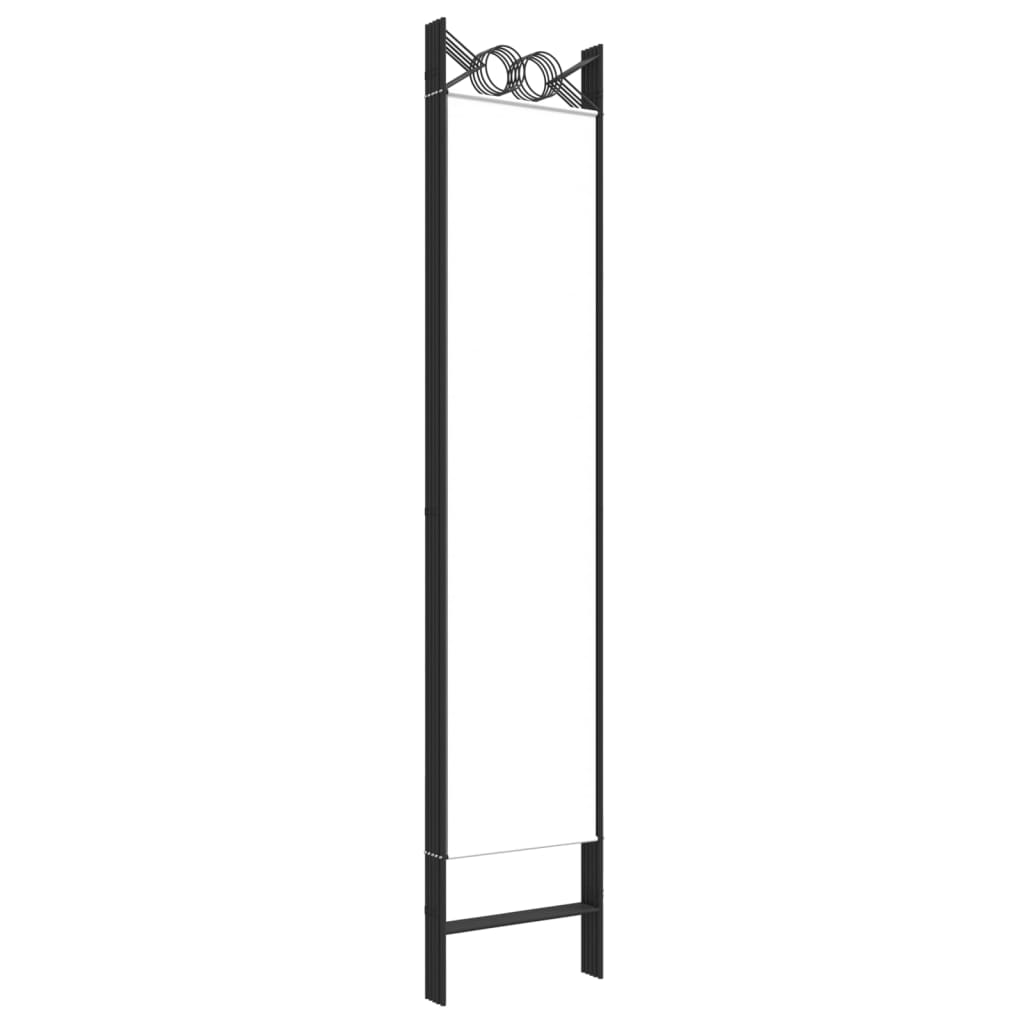 Rumsavdelare 5 paneler vit 200x200 cm tyg
