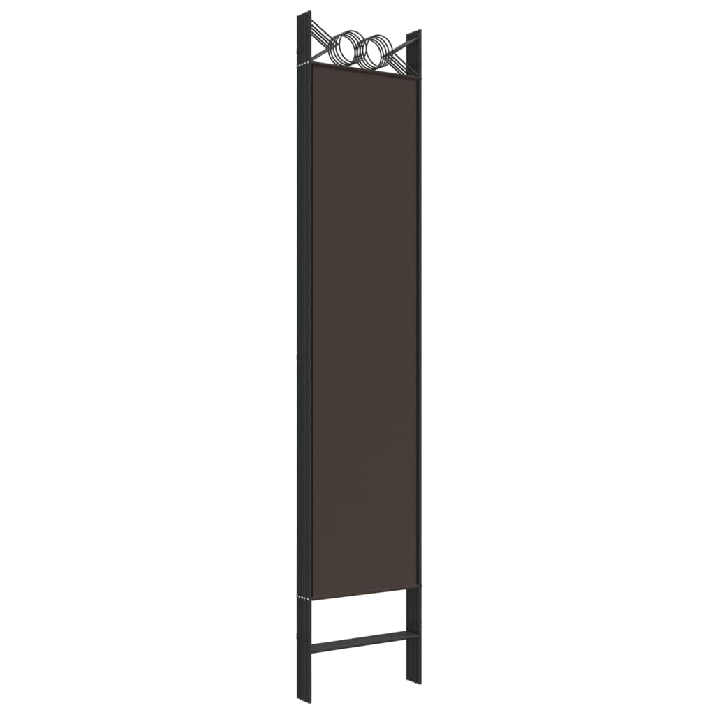 Rumsavdelare 5 paneler brun 200x200 cm tyg