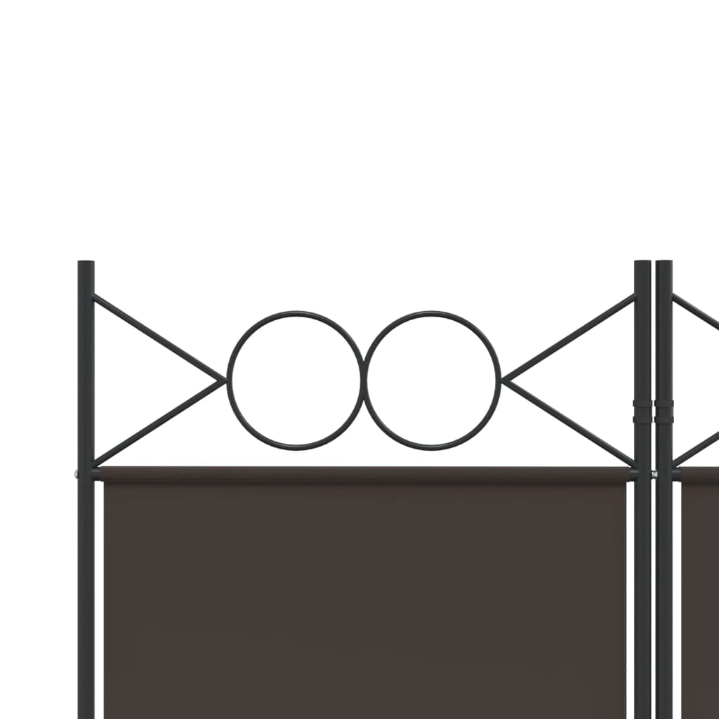 Rumsavdelare 5 paneler brun 200x200 cm tyg