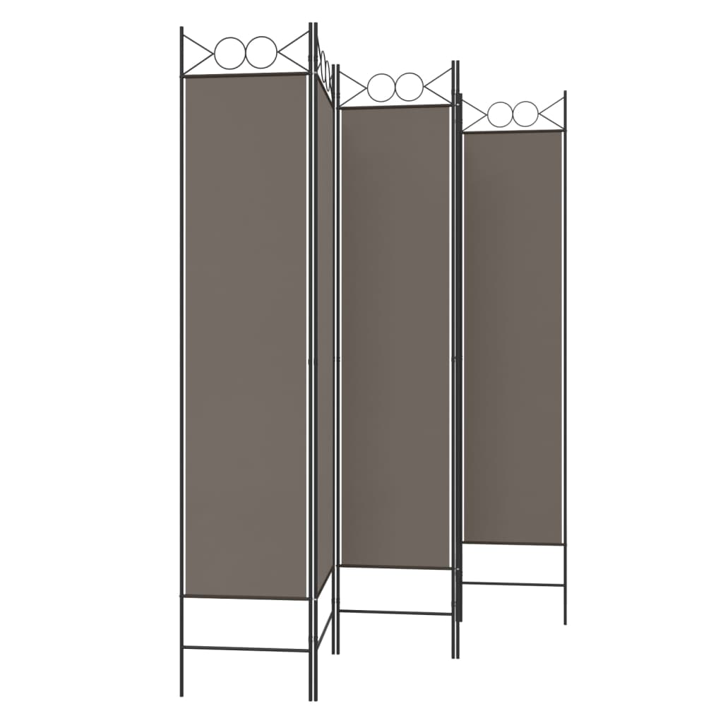 Rumsavdelare 5 paneler antracit 200x200 cm tyg