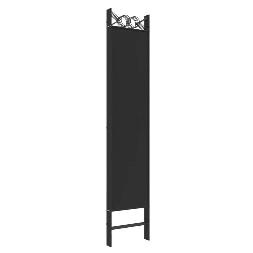 Rumsavdelare 5 paneler svart 200x200 cm tyg