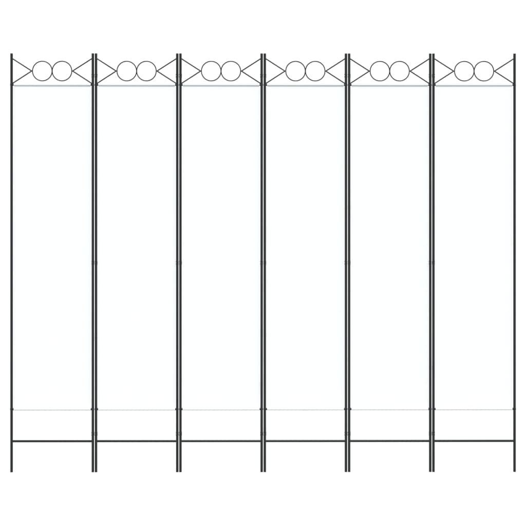 Rumsavdelare 6 paneler vit 240x200 cm tyg