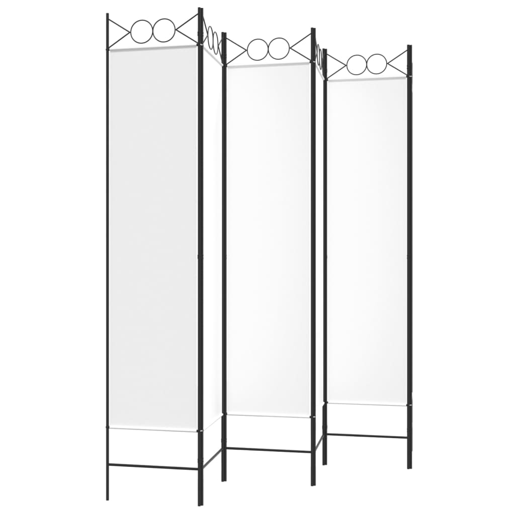 Rumsavdelare 6 paneler vit 240x200 cm tyg