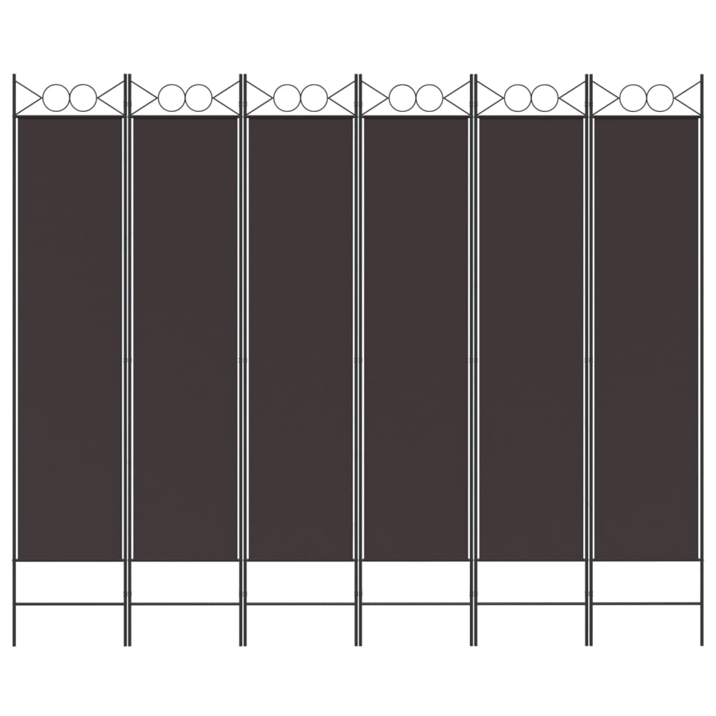 Rumsavdelare 6 paneler brun 240x200 cm tyg