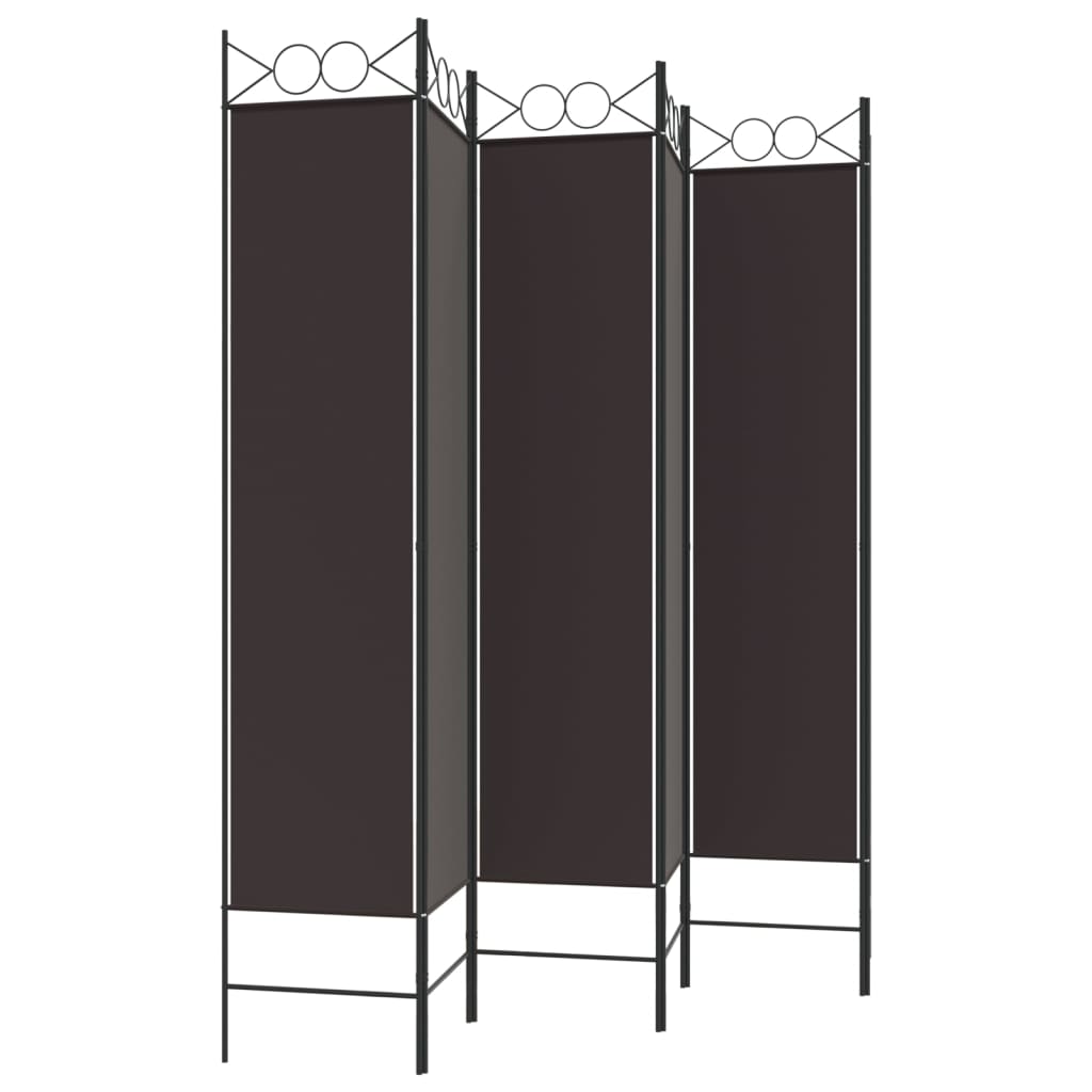 Rumsavdelare 6 paneler brun 240x200 cm tyg