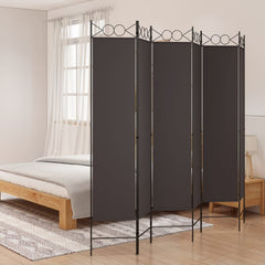 Rumsavdelare 6 paneler brun 240x200 cm tyg
