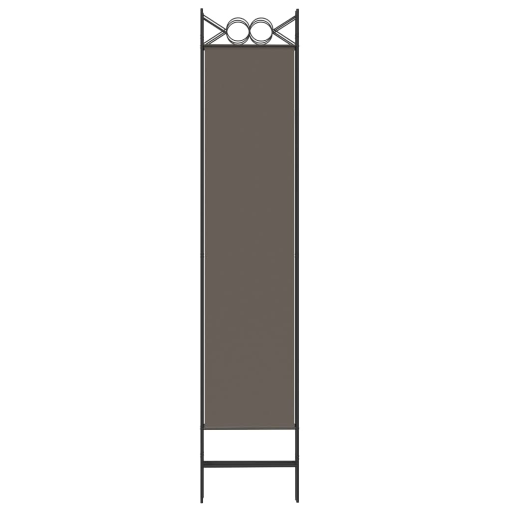 Rumsavdelare 6 paneler antracit 240x200 cm tyg