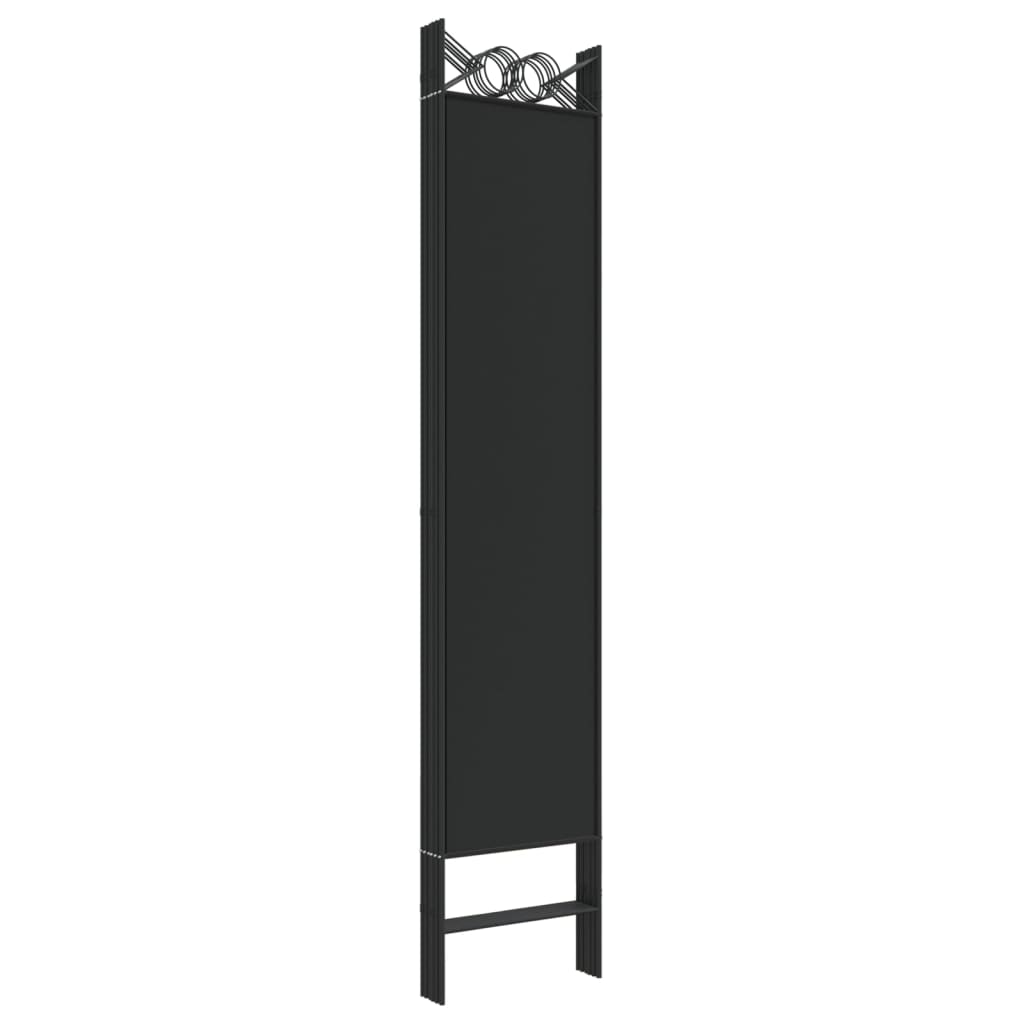 Rumsavdelare 6 paneler svart 240x200 cm tyg