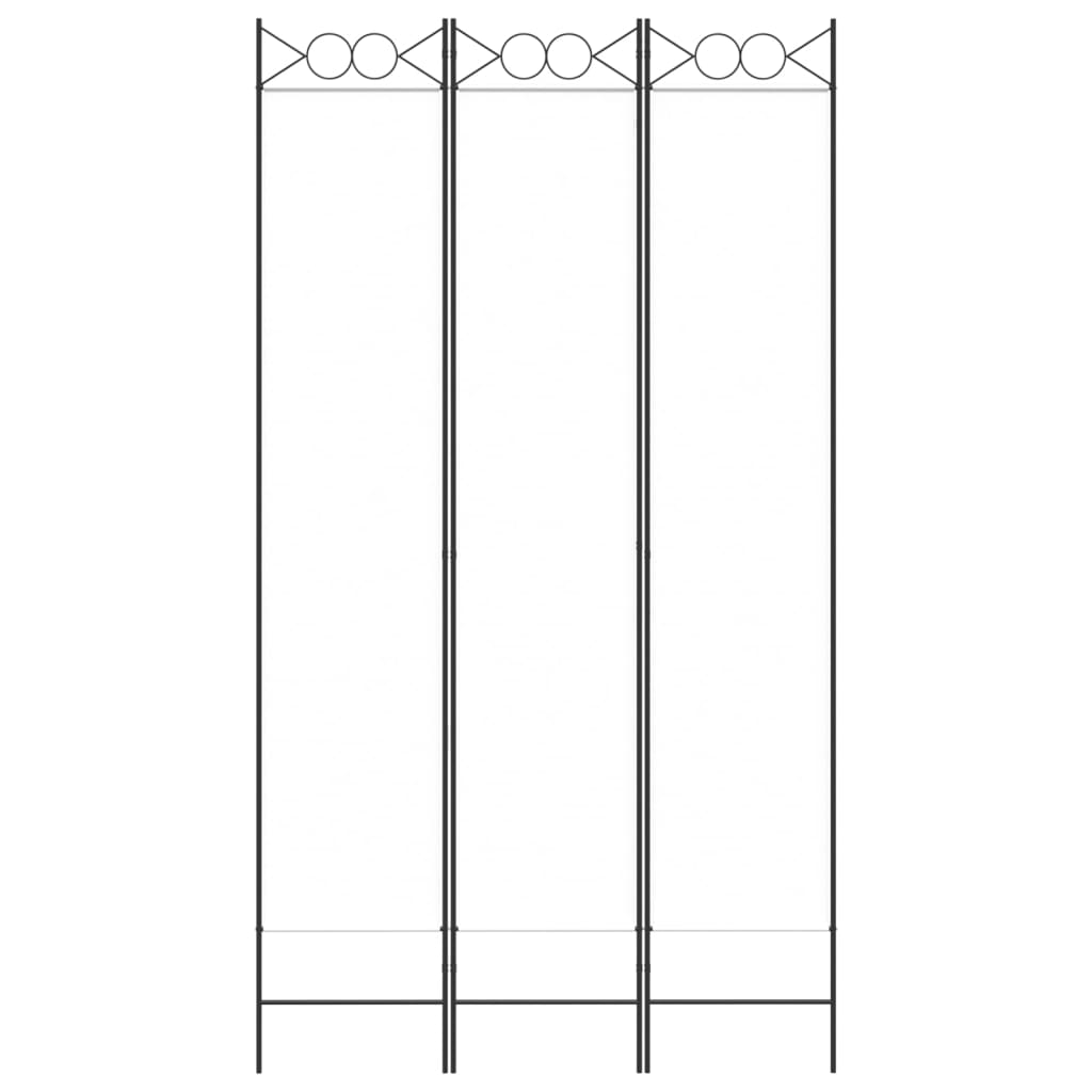 Rumsavdelare 3 paneler vit 120x220 cm tyg