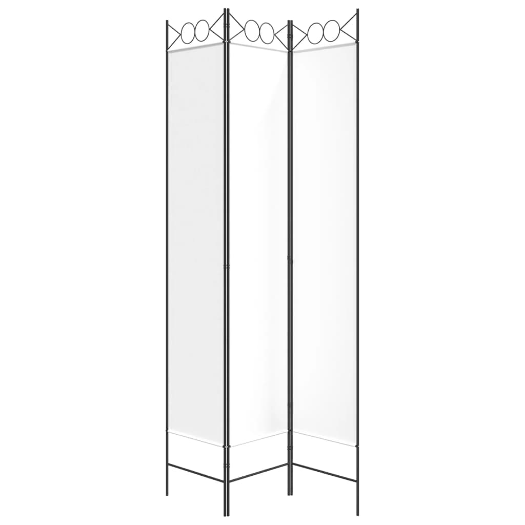 Rumsavdelare 3 paneler vit 120x220 cm tyg