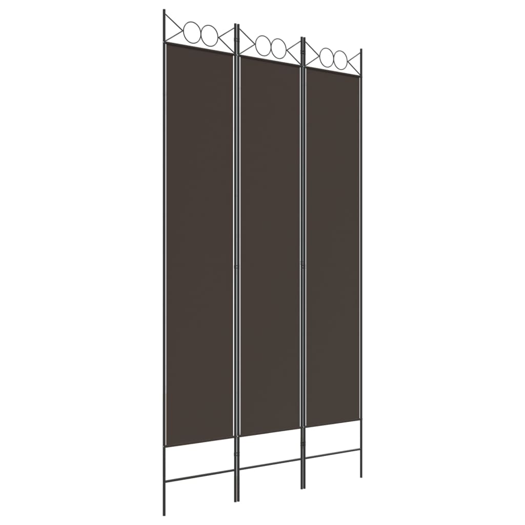 Rumsavdelare 3 paneler brun 120x220 cm tyg