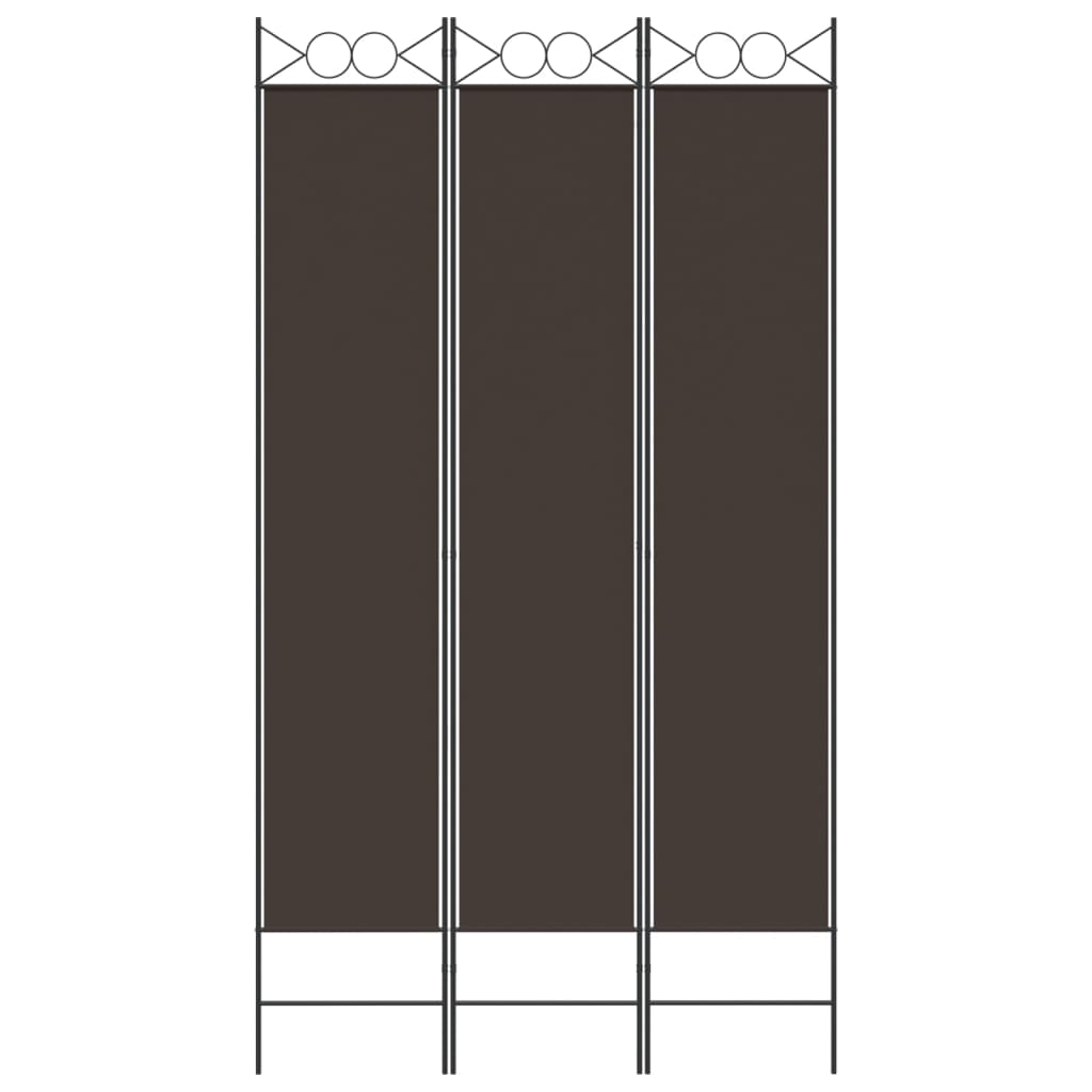 Rumsavdelare 3 paneler brun 120x220 cm tyg