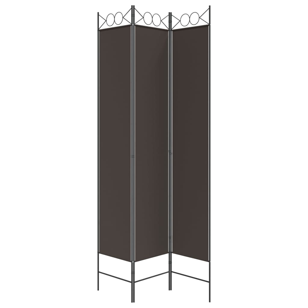 Rumsavdelare 3 paneler brun 120x220 cm tyg
