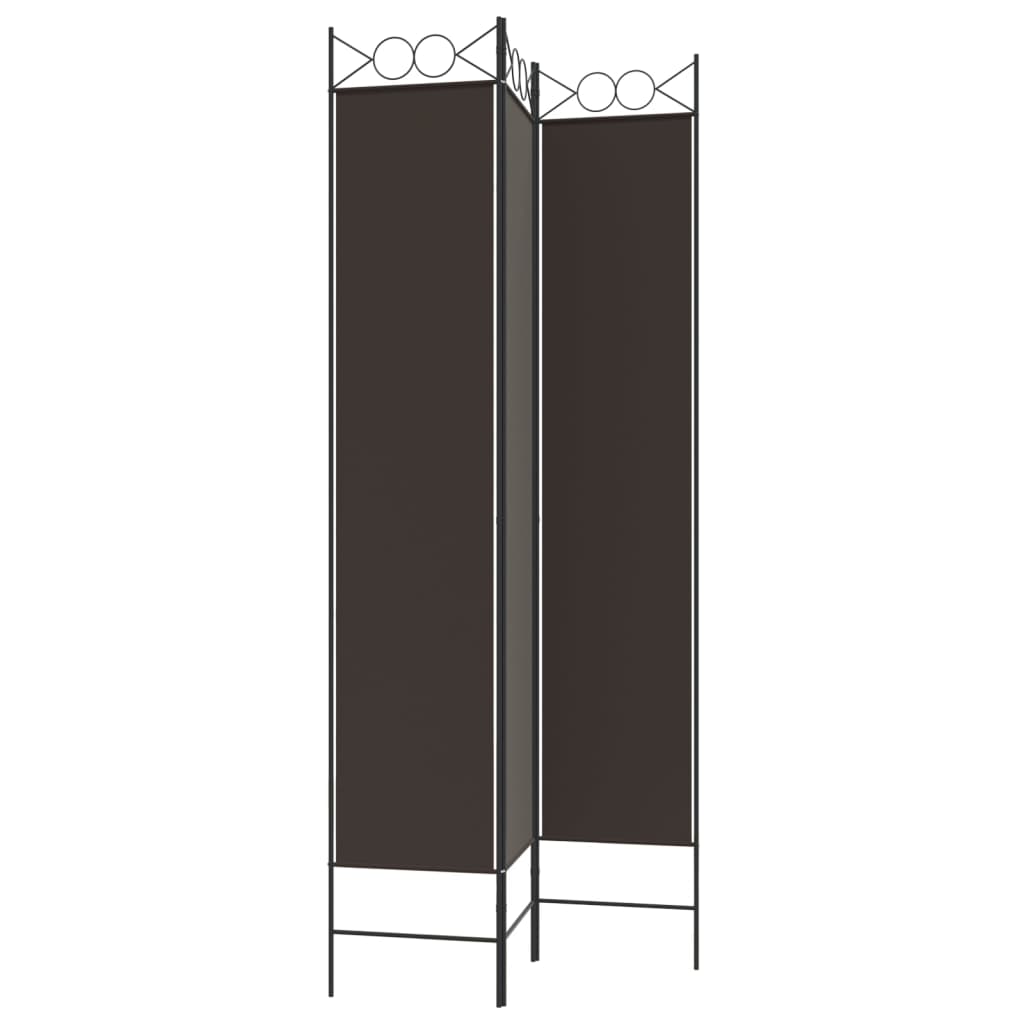 Rumsavdelare 3 paneler brun 120x220 cm tyg