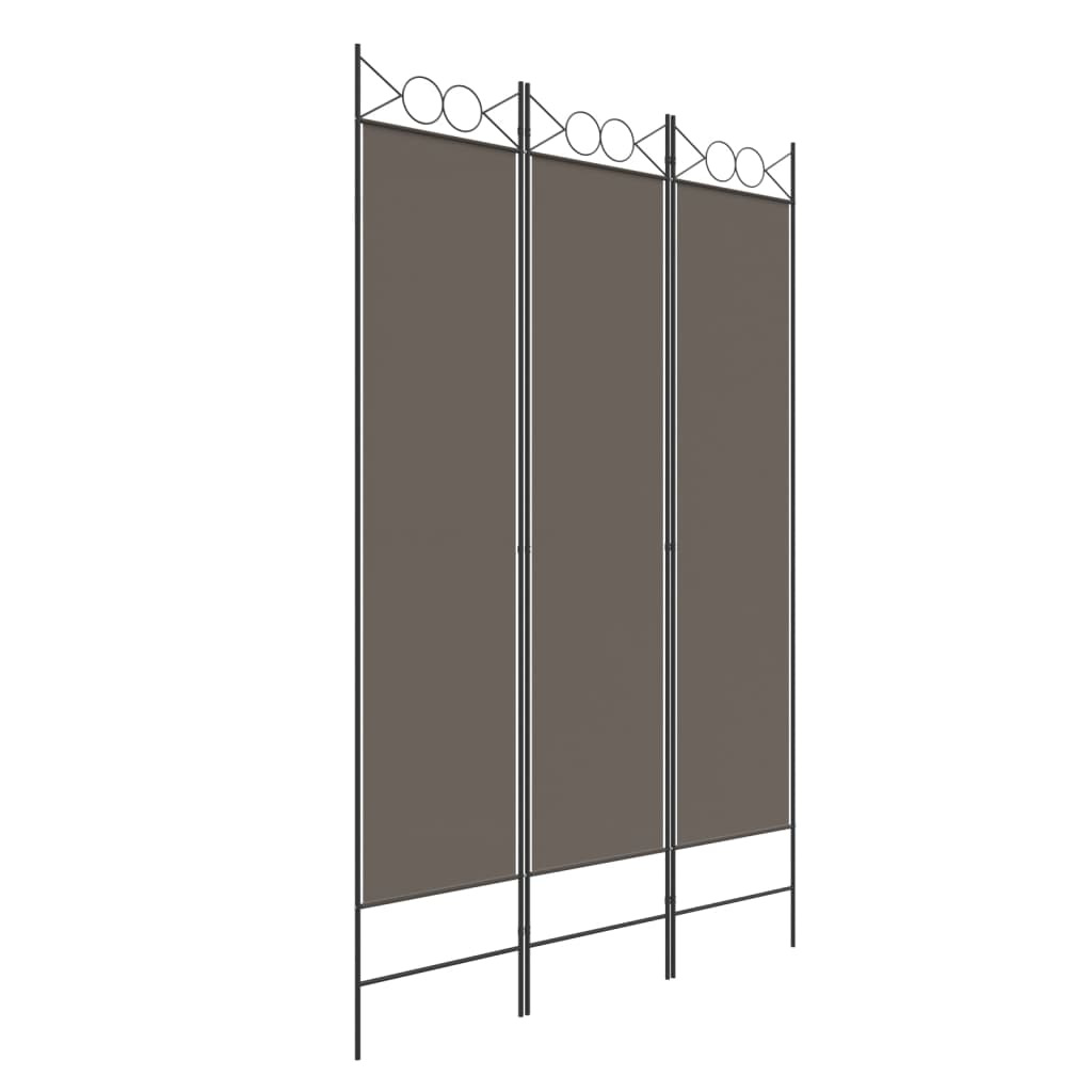 Rumsavdelare 3 paneler antracit 120x220 cm tyg
