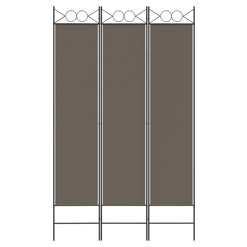 Rumsavdelare 3 paneler antracit 120x220 cm tyg