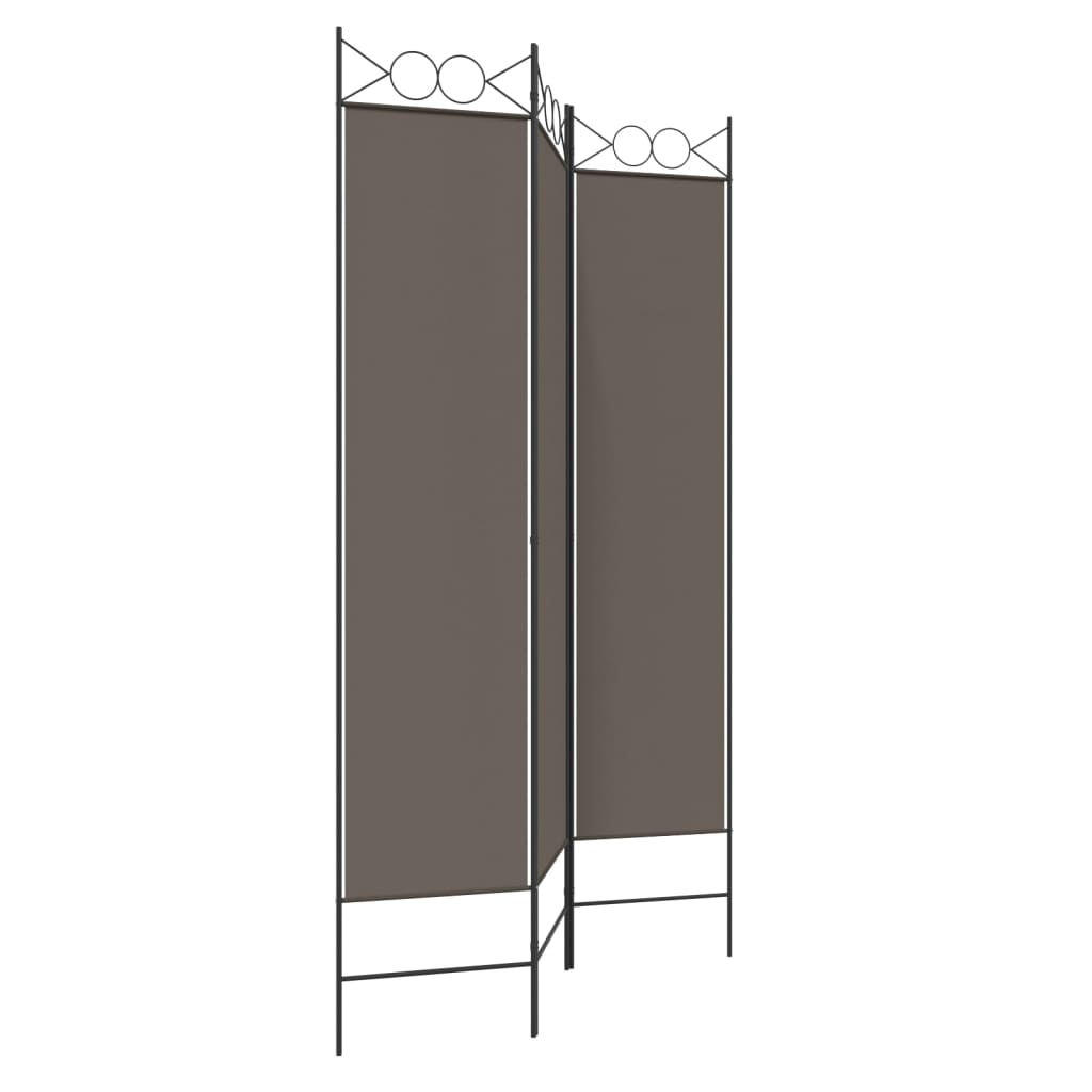 Rumsavdelare 3 paneler antracit 120x220 cm tyg