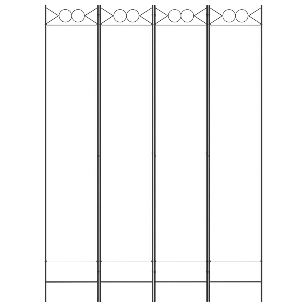 Rumsavdelare 4 paneler vit 120x220 cm tyg