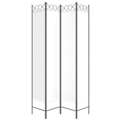 Rumsavdelare 4 paneler vit 120x220 cm tyg