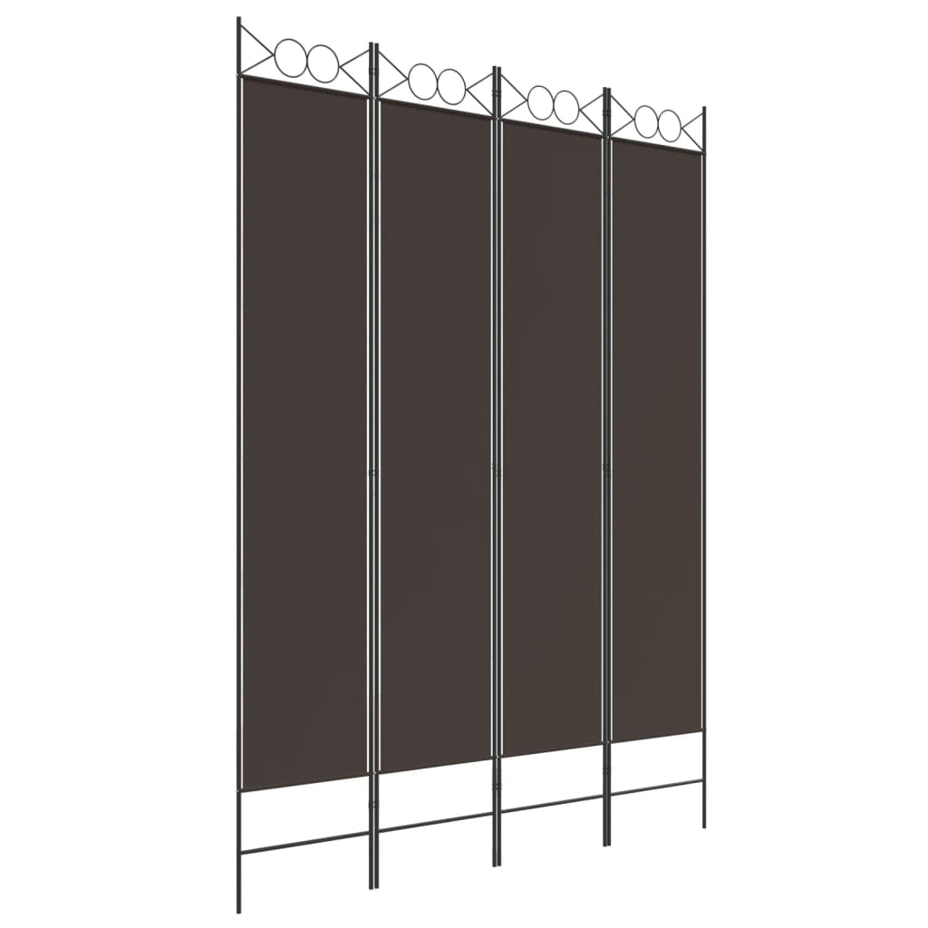 Rumsavdelare 4 paneler brun 120x220 cm tyg