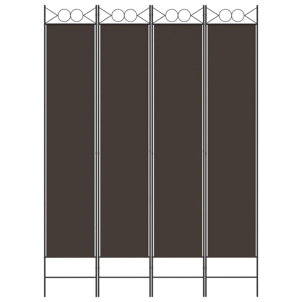 Rumsavdelare 4 paneler brun 120x220 cm tyg