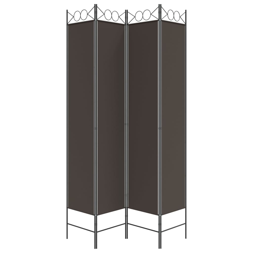 Rumsavdelare 4 paneler brun 120x220 cm tyg