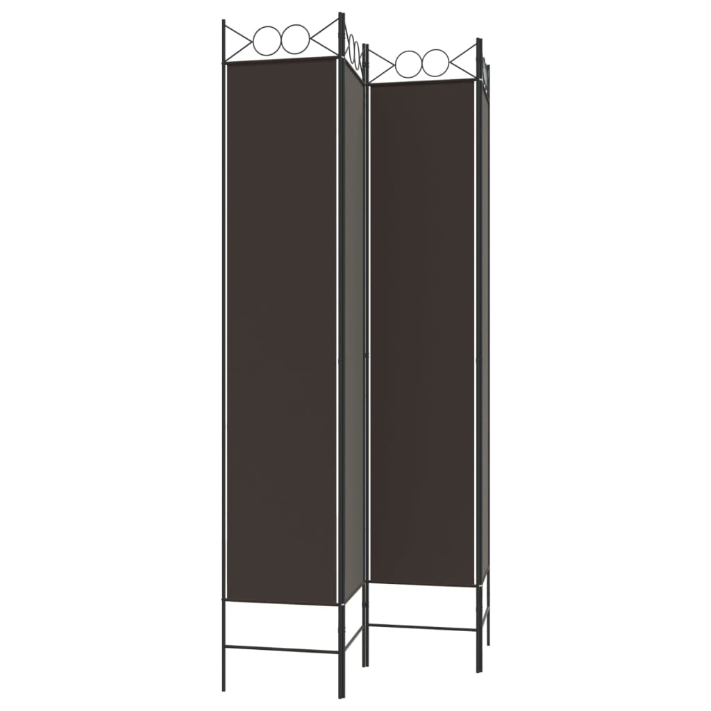 Rumsavdelare 4 paneler brun 120x220 cm tyg