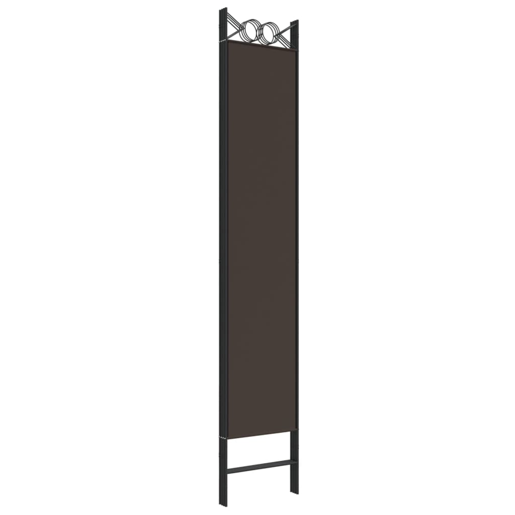 Rumsavdelare 4 paneler brun 120x220 cm tyg