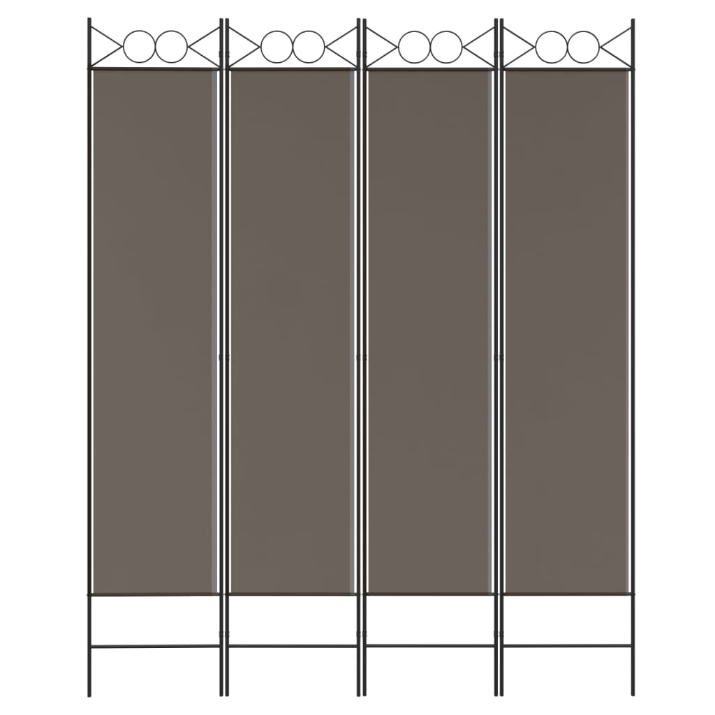 Rumsavdelare 4 paneler antracit 120x220 cm tyg