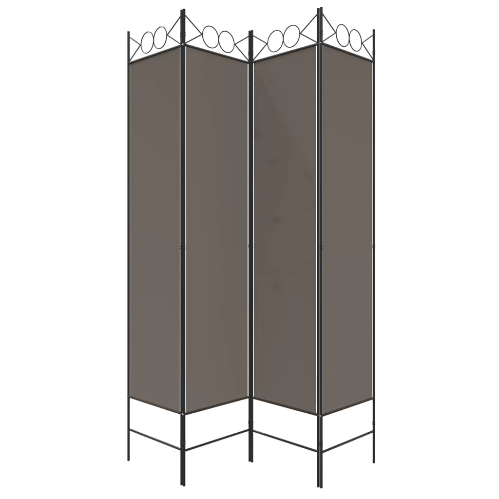 Rumsavdelare 4 paneler antracit 120x220 cm tyg