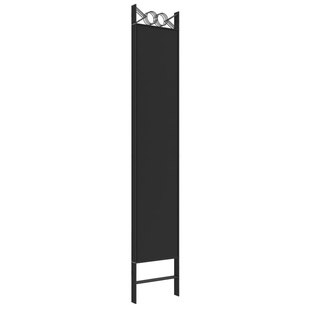 Rumsavdelare 4 paneler svart 120x220 cm tyg