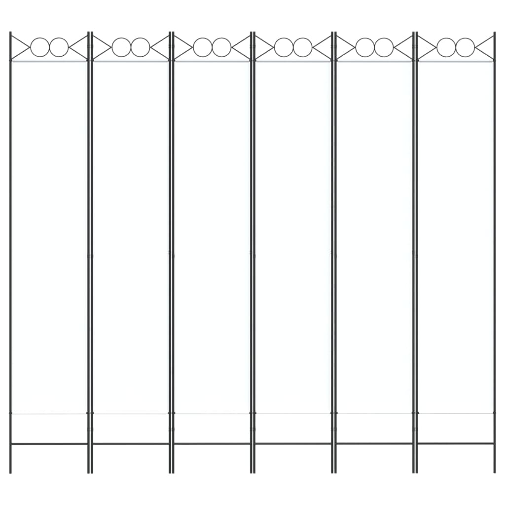 Rumsavdelare 6 paneler vit 240x220 cm tyg